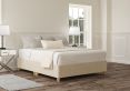 Shallow Naples Cream Upholstered Super King Size Base On Legs Only