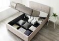 Essentials Upholstered Ottoman Beige Linen Single Bed Frame