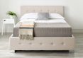 Essentials Upholstered Ottoman Beige Linen Single Bed Frame