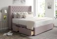 Bella Classic 4Drw Continental King Size Gouache Raspberry Headboard & Base