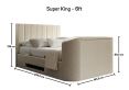 Berkley Upholstered Boucle Ivory Ottoman TV Bed -Super King Size Bed Frame Only