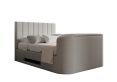 Berkley Upholstered Linea Fog Ottoman TV Bed - King Size Bed Frame Only