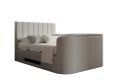 Berkley Upholstered Linea Fog Ottoman TV Bed -Super King Size Bed Frame Only
