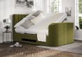 Berkley Upholstered Hugo Olive Ottoman TV Bed - King Size Bed Frame Only