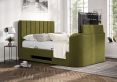 Berkley Upholstered Hugo Olive Ottoman TV Bed - King Size Bed Frame Only