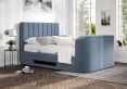 Berkley Upholstered Hugo Wedgewood Ottoman TV Bed -Super King Size Bed Frame Only