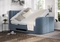 Berkley Upholstered Hugo Wedgewood Ottoman TV Bed - King Size Bed Frame Only