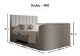 Berkley Upholstered Linea Fog Ottoman TV Bed - Double Bed Frame Only