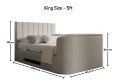 Berkley Upholstered Arran Natural Ottoman TV Bed - King Size Bed Frame Only