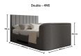 Berkley Upholstered Arran Pebble Ottoman TV Bed - Double Bed Frame Only