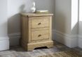 Bordeaux Oak 2 Drawer Bedside Only