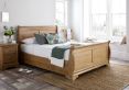 Bordeaux Wooden Sleigh Bed - Oak - Super King Size Bed Frame Only