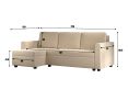 Cagliari Corner Ottoman Linear Natural Sofa Bed