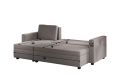 Cagliari Corner Ottoman Linear Grey Sofa Bed