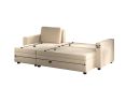 Cagliari Corner Ottoman Linear Natural Sofa Bed