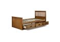 Captain Oak Finish 3 Drawer Wooden Single Storage Bed