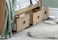 Captain Oak Finish 3 Drawer Wooden Single Storage Bed