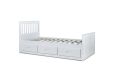 Captain White 3 Drawer Wooden Single Storage Bed