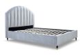 Cara Silver Grey Velvet Upholstered King Bed Frame Only