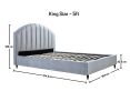 Cara Silver Grey Velvet Upholstered King Bed Frame Only