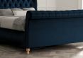 Cavendish Velvet Navy Upholstered Double Sleigh Bed Only