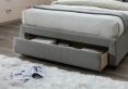 Ava Upholstered 3 Drawer Storage Bed Grey - Double Bed Frame Only
