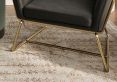 Sennen Black Velvet Upholstered Accent Armchair
