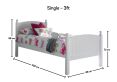 Charleston Solo White Bed Frame