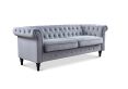 Chesterfield Grey Velvet 3 Seater Sofa