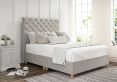 Chesterfield Arlington Ice Upholstered Compact Double Floor Standing Headboard and Shallow Base On Legs
