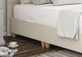 Chesterfield Teddy Cream Upholstered Super King Size Floor Standing Headboard and Shallow Base On Legs