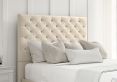 Chesterfield Teddy Cream Upholstered Double Headboard and 2 Drawer Base
