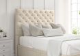 Chesterfield Teddy Cream Upholstered Compact Double Headboard and Continental 2+2 Drawer Base
