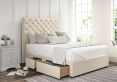 Chesterfield Teddy Cream Upholstered Super King Size Headboard and Continental 2+2 Drawer Base