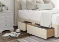 Chesterfield Teddy Cream Upholstered Double Headboard and Continental 2+2 Drawer Base