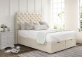 Chesterfield Teddy Cream Upholstered King Size Headboard and End Lift Ottoman Base