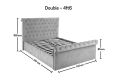 Chesterfield Grey Velvet Upholstered Ottoman Double Bed Frame Only