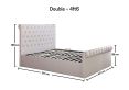 Chesterfield Off White Upholstered Ottoman Double Bed Frame Only