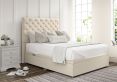 Chesterfield Teddy Cream Upholstered Double Headboard and Side Lift Ottoman Base