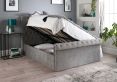 Chesterfield Grey Velvet Upholstered Ottoman Double Bed Frame Only