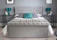 Chesterfield Grey Velvet Upholstered Ottoman Compact Double Bed Frame Only
