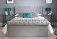 Chesterfield Grey Velvet Upholstered Ottoman Compact Double Bed Frame Only