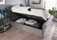 Chesterfield Grey Velvet Upholstered Ottoman Compact Double Bed Frame Only