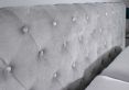 Chesterfield Grey Velvet Upholstered Ottoman Compact Double Bed Frame Only