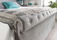 Chesterfield Grey Velvet Upholstered Ottoman King Size Bed Frame Only