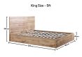 Chicago Industrial Oak Ottoman Storage Bed - King Size Ottoman Only