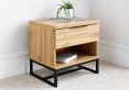 Chicago 1 Drawer Oak Finish Bedside