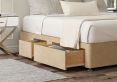 Continental 2+2 Drawer Plush Mink Upholstered Compact Double Base Only