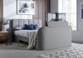 Copenhagen Upholstered Ottoman TV Bed Mid Grey - King Size Bed Frame Only
