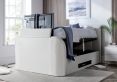 Copenhagen Upholstered Ottoman TV Bed Off White - Double Bed Frame Only
